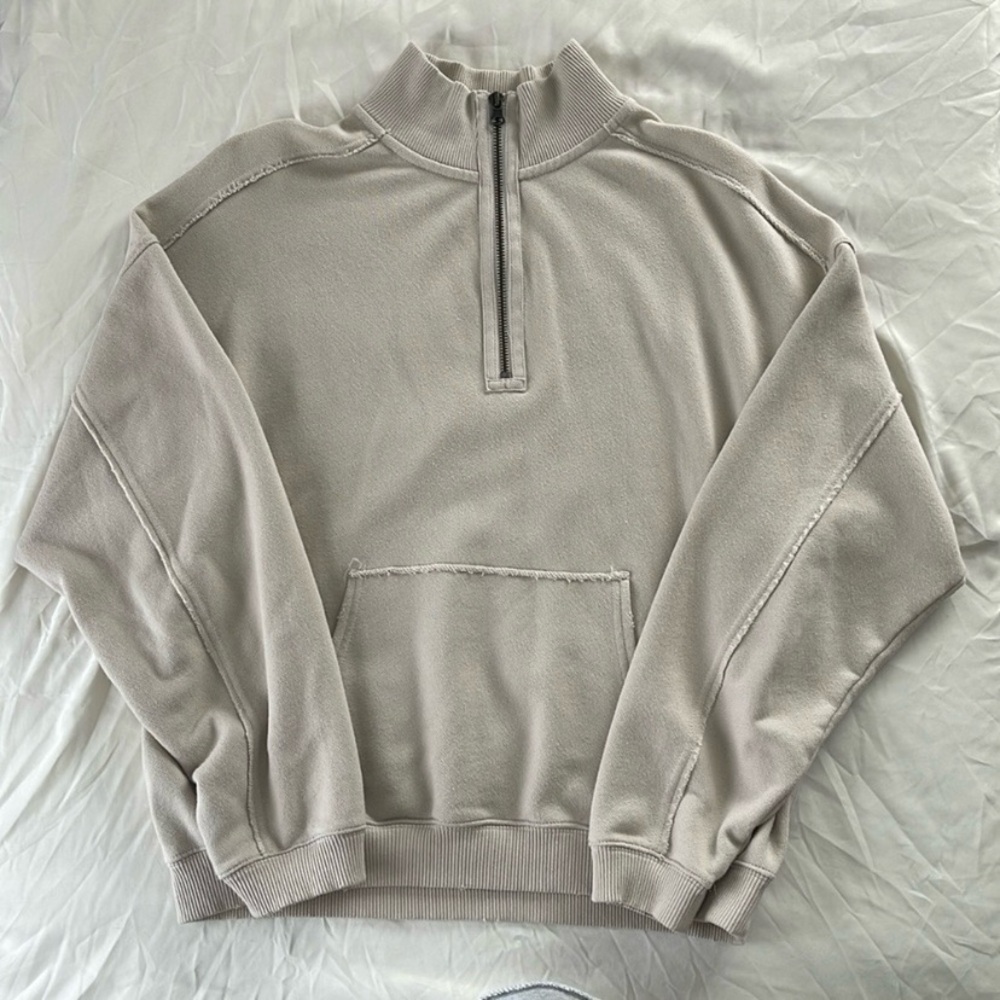 Aerie Beige Quarter Zip Sweatshirt - Women’s Size XS